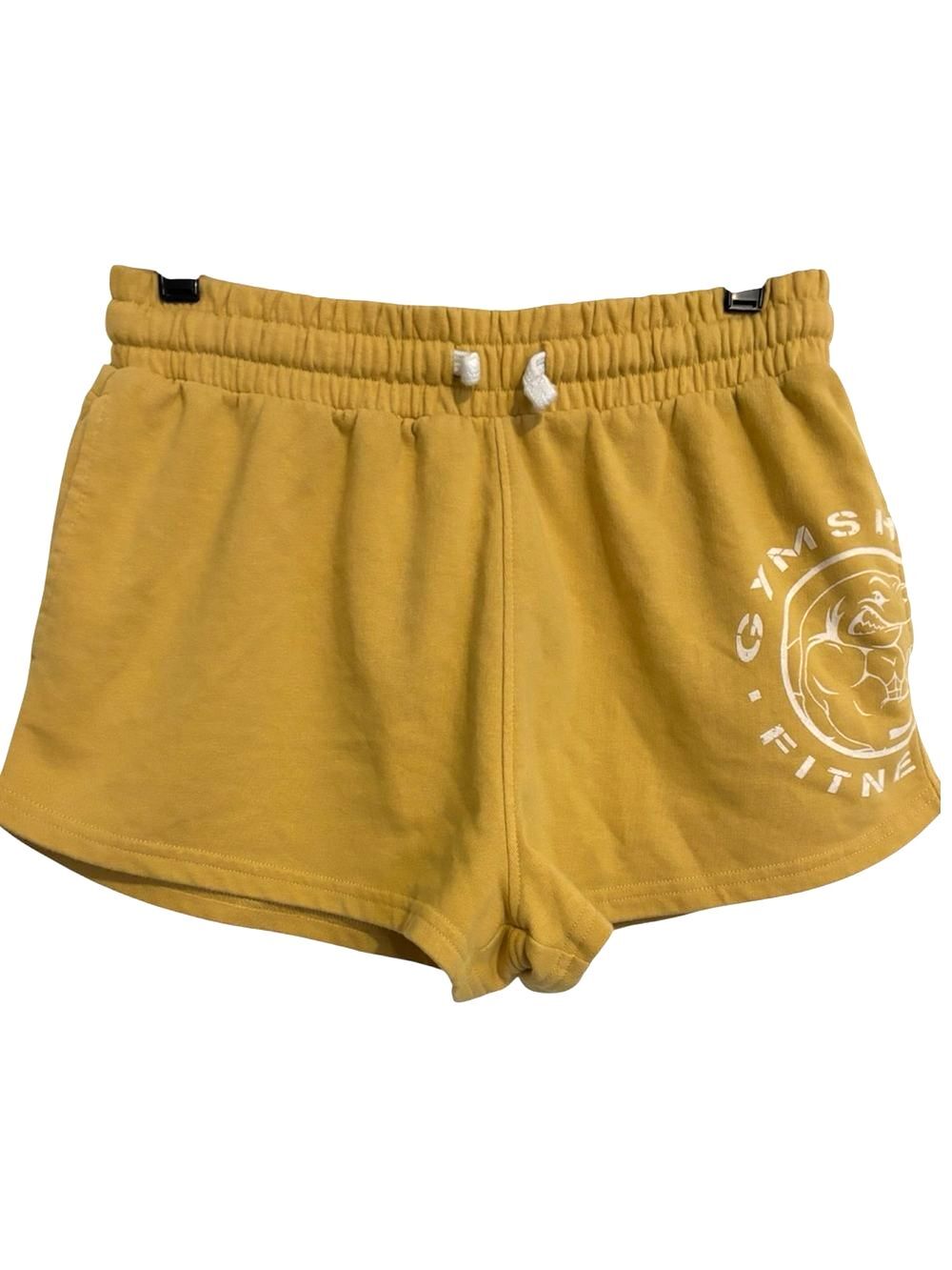 Gymshark Small Women’s Legacy Golden Yellow Gym Shorts Athletic Athleisure